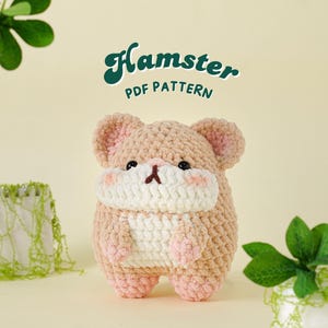 Hamster Crochet Pattern, Low Sew Amigurumi Crochet Patterns, Low Sew Crochet Pattern, Plushie Pattern, PDF Crochet Pattern