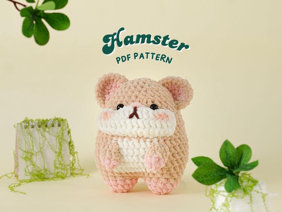 Hamster Crochet Pattern, Low Sew Amigurumi Crochet Patterns, Low Sew Crochet Pattern, Plushie Pattern, PDF Crochet Pattern