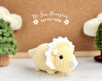 Allosaurus Low Sew Amigurumi Crochet Patterns Dinosaur No Sew Crochet ...