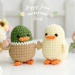 Duck No Sew Crochet Pattern, No Sew Amigurumi Crochet Patterns, Crochet Pattern, Plushie Pattern