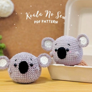 Koala No Sew Crochet Pattern, Koala Crochet Pattern, Amigurumi Crochet Pattern, Koala Amigurumi Crochet Pattern