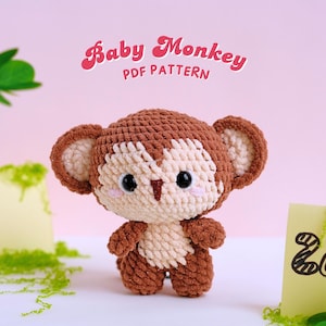 Baby Monkey Crochet Pattern, Stuffed Animal Crochet Pattern, Amigurumi Crochet Pattern, Monkey  Crochet Pattern, PDF Crochet Pattern
