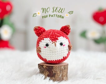 Modello all'uncinetto con volpe, modello all'uncinetto Amigurumi senza cuciture, modello all'uncinetto senza cuciture, modello all'uncinetto