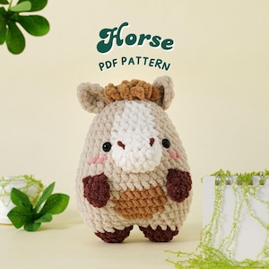 Horse Crochet Pattern, Low Sew Amigurumi Crochet Patterns, Low Sew Crochet Pattern, Plushie Pattern, PDF Crochet Pattern