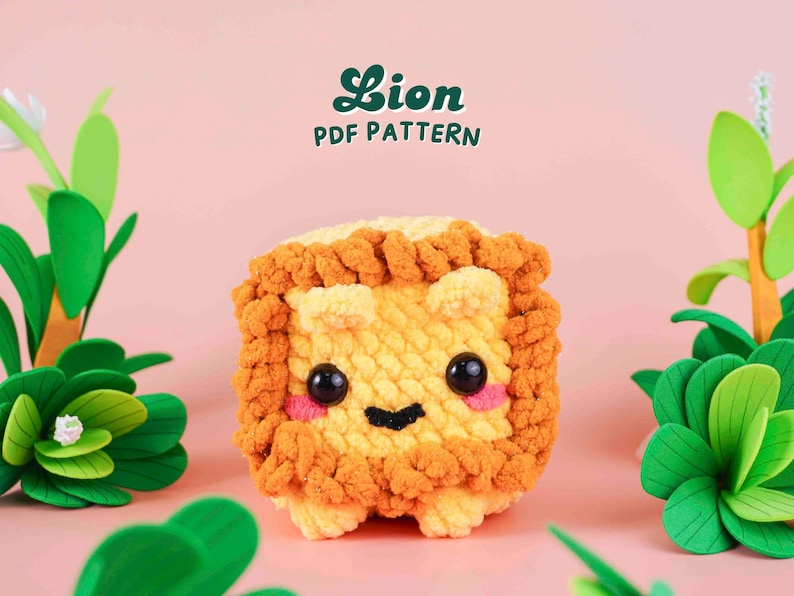 Lion Crochet Pattern, Low Sew Amigurumi Crochet Patterns, Low Sew ...
