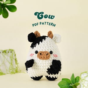 Cow Crochet Pattern, Low Sew Amigurumi Crochet Patterns, Low Sew Crochet Pattern, Plushie Pattern, PDF Crochet Pattern