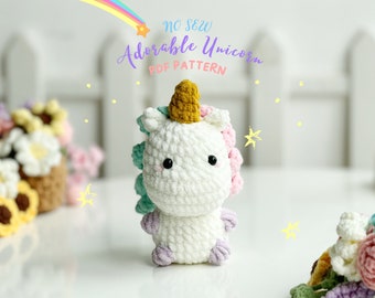 Unicorn No Sew Crochet Pattern, No Sew Amigurumi Crochet Patterns, Crochet Pattern, Plushie Pattern