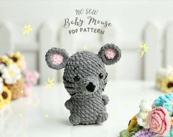 Mouse No Sew Crochet Pattern, No Sew Amigurumi Crochet Patterns, Crochet Pattern, Plushie Pattern