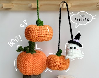Pumpkin Crochet Pattern, Ghost Crochet Pattern, Halloween Crochet Patterns