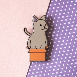 If It Fits I Sits Box Cat 1.5&quot; Hard Enamel Pin