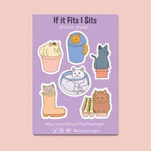 If It Fits I Sits Cats 2019 Ver. Kiss Cut Sticker Sheet 4 x 6 image 1