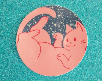 Circle Cat Sticker Stars