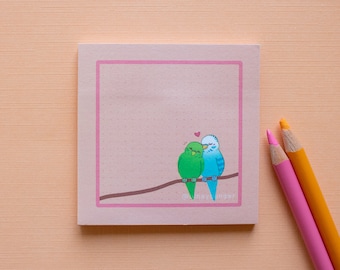 Love Budgies Parakeet Sticky Note Pad