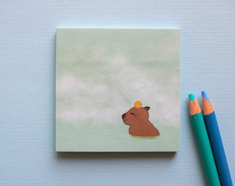 Hot Spring Capybara Sticky Note Pad
