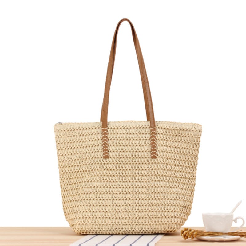 Large woven beach tote sale