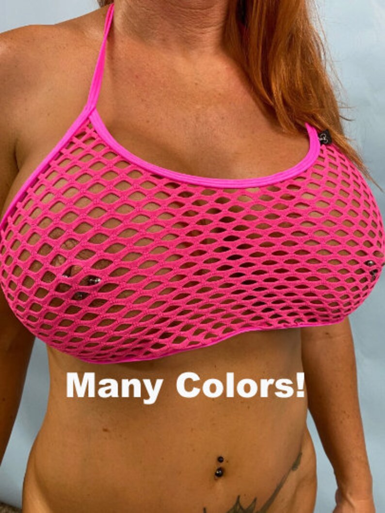 Cabaret Fishnet Halter Top - Variety of Colors 