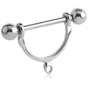 Nipple Piercing Stirrup 14G - 316L Surgical Stainless Steel hoop clasps dangles nipple chain body pair barbell lobster 1.6mm