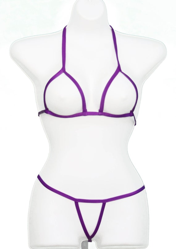 Absolutely Nothing Bikini Set No Cup Open Shown in Purple Other Colors  Available -  Finland