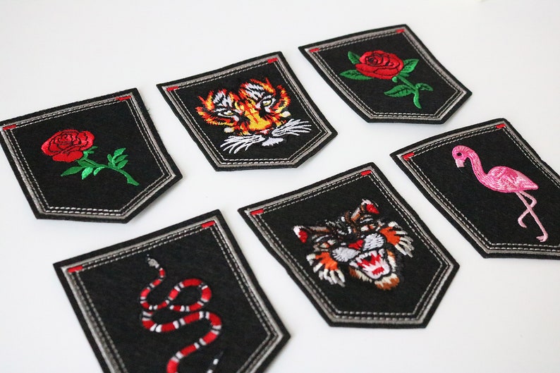 Snake Patch Iron On Sew On Clothes Embroidered Badge Embroidery Crafts Applique