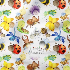 Pre-order own design insects party ORGANIC summer sweat jersey muslin softshell fabric baby