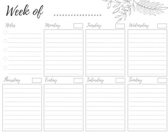 Weekly Planner Printable To Do List 2022 PDF Template Simple Digital