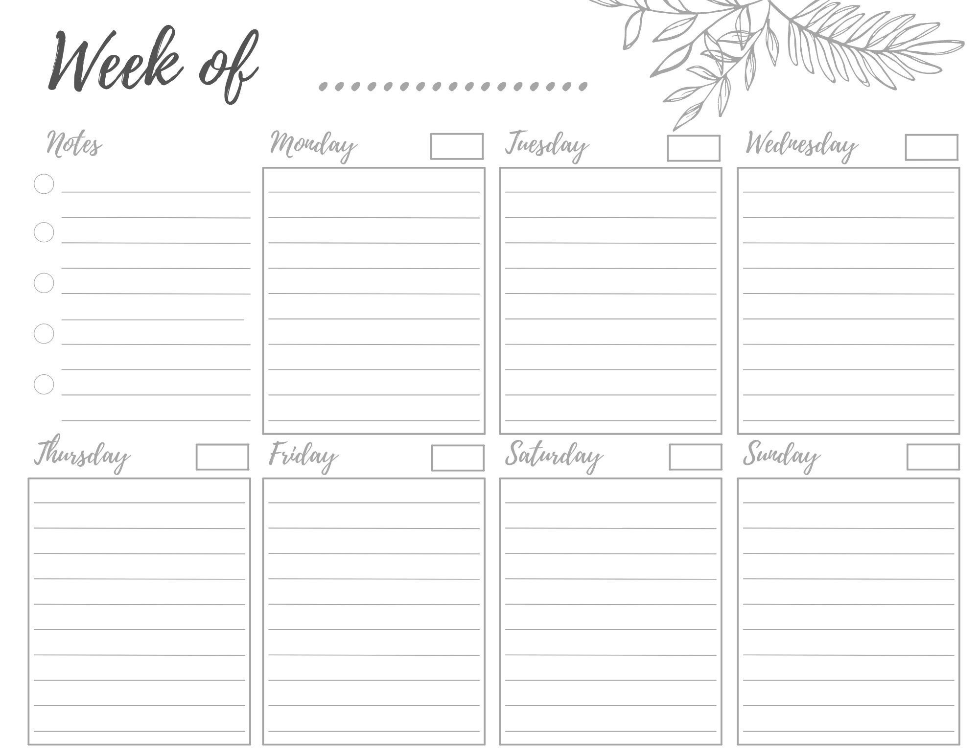 PACK PDF 3 templates : planner, semainier & to do list - design