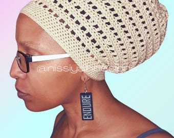 NissiYah Designs Crocheted Tam Crochet Loc Headwrap Hat Slouchy Hat - Crochet Pattern Only - Digital PDF File - Downloadable Printable File