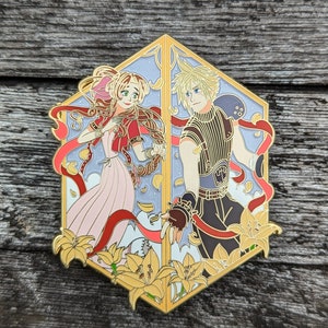 Flower Girl and The Soldier LE65 enamel pin Cloud and Aerith