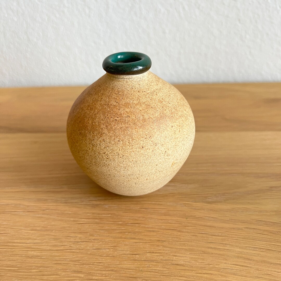Vintage Studio Pottery Bud Vase / Handmade Ceramic Oil Lamp / Earth ...