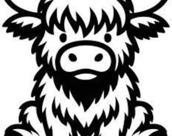 Highland Cow Chunky Yarn Throw Afghan Hand Crochet Digital Grid Pattern