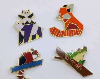 Red Pandas, Giant Pandas & Tree Frog Pin Badges