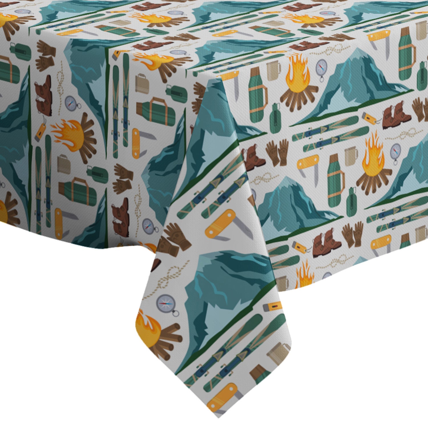 Mantel Antimanchas para mesa rectangular, 100% algodón, Mantel Picnic -  150x220cm - Camper Van