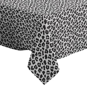 Handmade Decorative Tablecloth, Leopard Black White Pattern Print, Rectangle/ Square, Home Decor Fabric