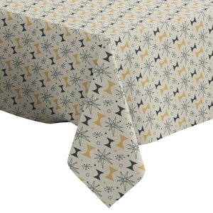 Handmade Decorative Tablecloth, Mid Century Modern Print, Rectangle/ Square, Home Decor Fabric