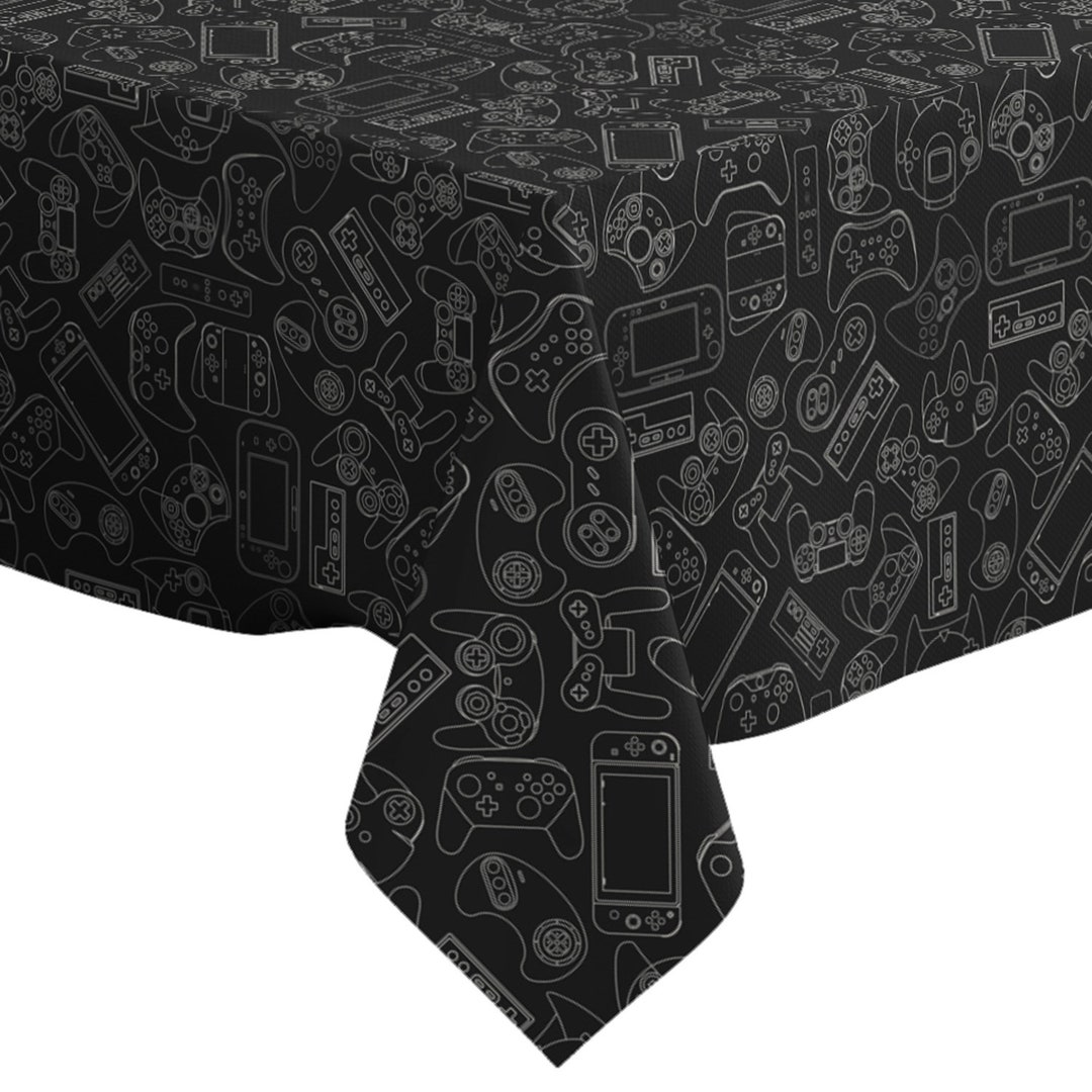 Handmade Decorative Tablecloth, Video Game Controller Gadgets Pattern ...