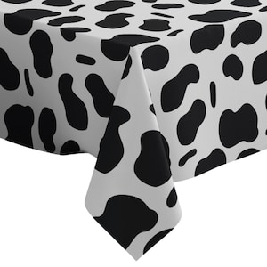 Handmade Decorative Tablecloth, Cow Pattern Print, Rectangle/ Square, Home Decor Fabric