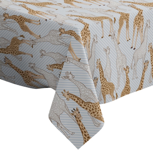 Nappe décorative faite à la main, impression de girafe sauvage, rectangle/carré, tissu de décor à la maison