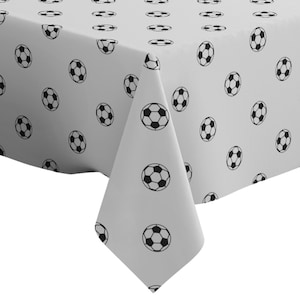 Handmade Decorative Tablecloth, Doodle Soccer Ball Print, Rectangle/ Square, Home Decor Fabric