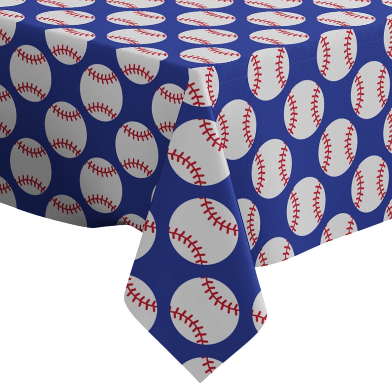 Handmade Decorative Tablecloth Baseball Print Rectangle Square Home Decor Fabric
