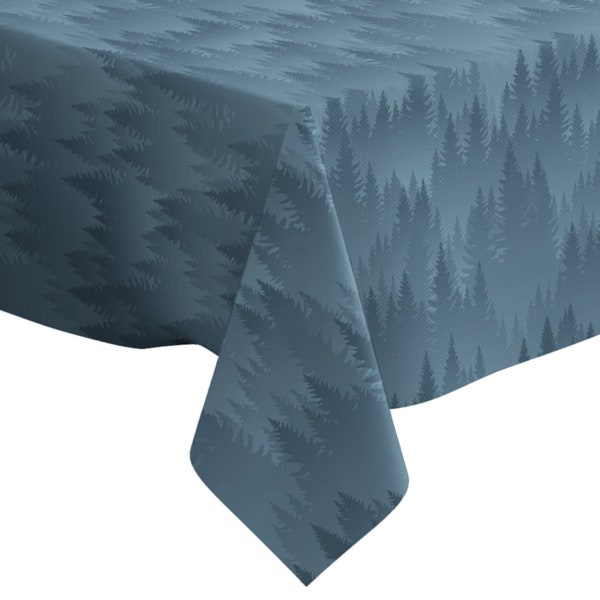 Handmade Decorative Tablecloth, Mountains Forest Print, Rectangle/ Square, Home Decor Fabric