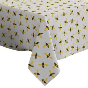 Handmade Decorative Tablecloth, Honey Bee Pattern Print, Rectangle/ Square, Home Decor Fabric