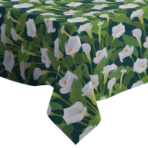 Handmade Decorative Tablecloth, Calla Lily Flowers Print, Rectangle/ Square, Home Decor Fabric