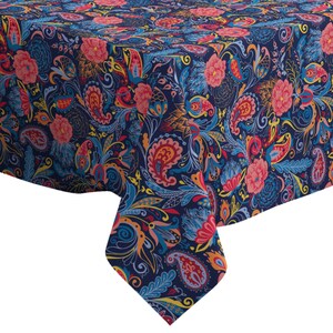 Handmade Decorative Tablecloth, Colorful Paisley Print, Rectangle/ Square, Home Decor Fabric