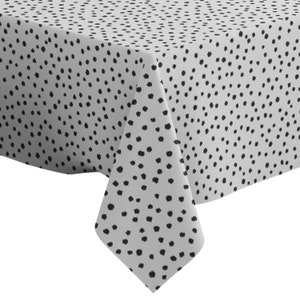 Nappe décorative faite main, imprimé pois noirs, rectangle/carré, tissu de décoration intérieure