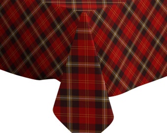 Handgemachte dekorative Tischdecke, Tartan-rotes Muster, Rechteck / Quadrat, Wohndekor-Stoff