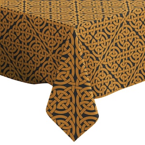 Handmade Decorative Tablecloth, Celtic Knot Infinity Pattern Print, Rectangle/ Square, Home Decor Fabric