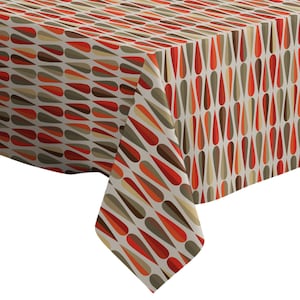 Handmade Decorative Tablecloth, Mid Century Modern Style Retro Pattern Print, Rectangle/ Square, Home Decor Fabric