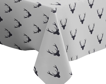 Handmade Decorative Tablecloth, Deer Wild Animal Pattern Print, Rectangle/ Square, Home Decor Fabric