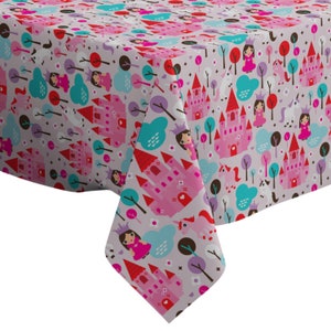 Handmade Decorative Tablecloth, Kids Princess Castle Unicorn Print, Rectangle/ Square, Home Decor Fabric