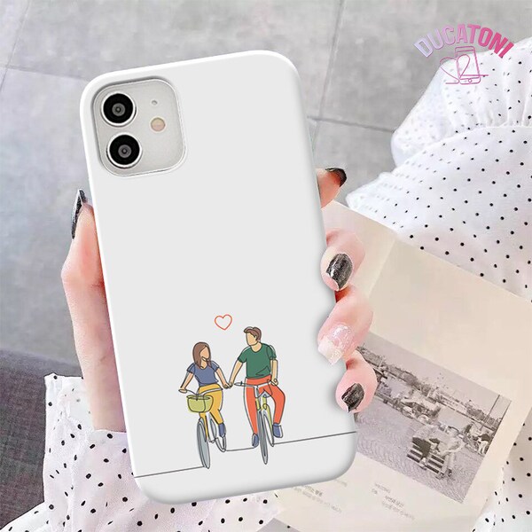 Cyclist couple case for Samsung S24 Ultra S23 S22 Plus 5G S21 FE 5G S20 S10 Galaxy Z Flip 5 Note 20 10 S9 A71 5G A52 5G A40 A32 A14 5G dc165